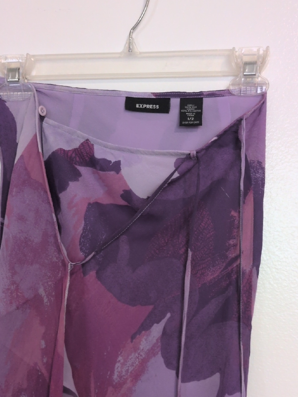 Vintage Express Purple Silk Wrap Skirt - Picture 10 of 11